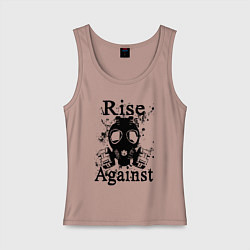 Майка женская хлопок Rise Against rock, цвет: пыльно-розовый