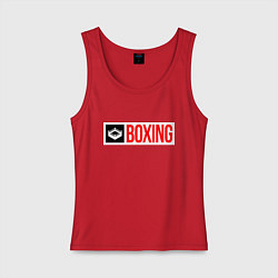 Майка женская хлопок Ring of boxing, цвет: красный