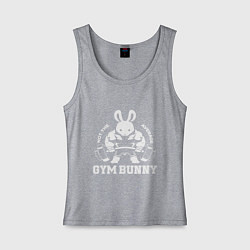 Майка женская хлопок Gym bunny powerlifting, цвет: меланж