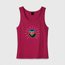 Майка женская хлопок Любовь к Азербайджану, цвет: маджента