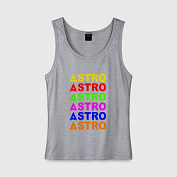 Майка женская хлопок Astro color logo, цвет: меланж