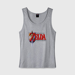 Майка женская хлопок The Legend of Zelda game, цвет: меланж