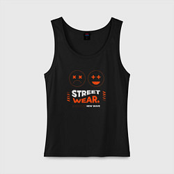 Майка женская хлопок Street wear, цвет: черный