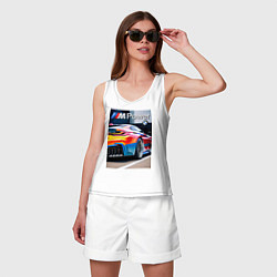 Майка женская хлопок BMW M Power - motorsport, цвет: белый — фото 2