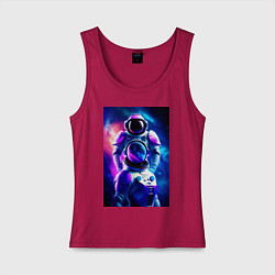 Майка женская хлопок Космический герой, цвет: маджента