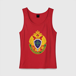 Майка женская хлопок Пограничные войска - герб, цвет: красный