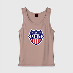 Майка женская хлопок Shield USA, цвет: пыльно-розовый