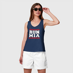 Майка женская хлопок Run Miami Heat, цвет: тёмно-синий — фото 2