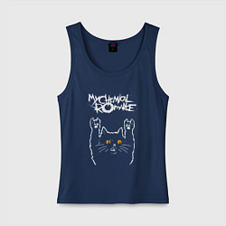 Майка женская хлопок My Chemical Romance rock cat, цвет: тёмно-синий