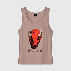 Майка женская хлопок Chicago bull, цвет: пыльно-розовый