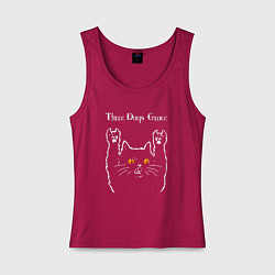 Майка женская хлопок Three Days Grace rock cat, цвет: маджента