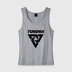 Майка женская хлопок Tundra esports logo, цвет: меланж