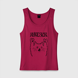 Майка женская хлопок Maneskin - rock cat, цвет: маджента
