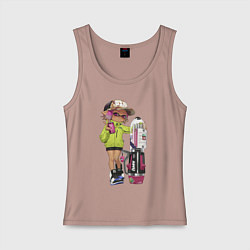 Майка женская хлопок Inkling girl, цвет: пыльно-розовый