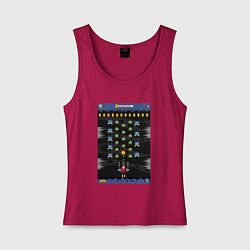 Майка женская хлопок Old game Space invaders, цвет: маджента
