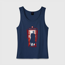 Майка женская хлопок Doctor who tardis, цвет: тёмно-синий