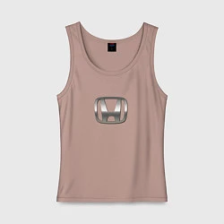 Майка женская хлопок Honda sport auto silver, цвет: пыльно-розовый