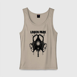 Майка женская хлопок Linkin Park - gas mask, цвет: миндальный