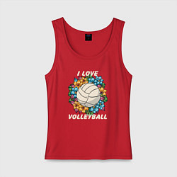 Женская майка I love volleyball