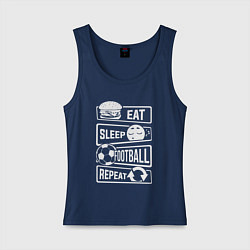 Женская майка Еда сон футбол