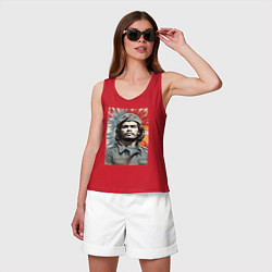 Майка женская хлопок Портрет Че Гевара, цвет: красный — фото 2