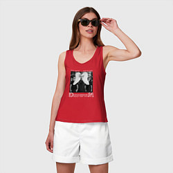 Майка женская хлопок Depeche Mode - MM world tour, цвет: красный — фото 2