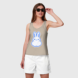Майка женская хлопок White bunny, цвет: миндальный — фото 2