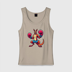 Майка женская хлопок Кенгуру боксер, цвет: миндальный