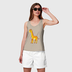 Майка женская хлопок Добрый жираф, цвет: миндальный — фото 2