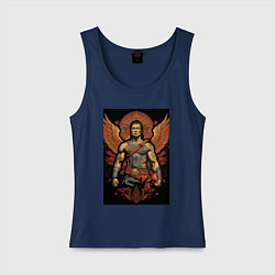 Майка женская хлопок Боец и крылья, цвет: тёмно-синий
