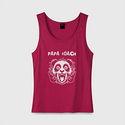 Майка женская хлопок Papa Roach rock panda, цвет: маджента