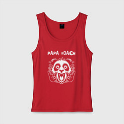 Майка женская хлопок Papa Roach rock panda, цвет: красный