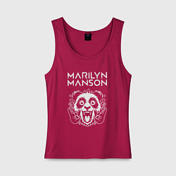 Майка женская хлопок Marilyn Manson rock panda, цвет: маджента