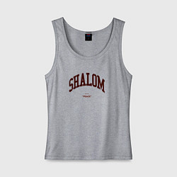 Майка женская хлопок Shalom peace, цвет: меланж
