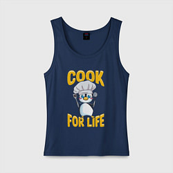 Майка женская хлопок Готовить всю жизнь, цвет: тёмно-синий