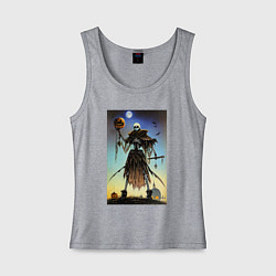 Женская майка Ведьма пугало - хэллоуин нейросеть