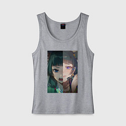 Майка женская хлопок Монолог фармацевта Маомао коллаж, цвет: меланж