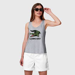 Майка женская хлопок Крокодил - антибренд, цвет: меланж — фото 2