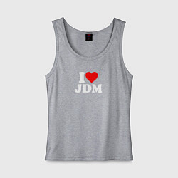 Майка женская хлопок I love JDM, цвет: меланж