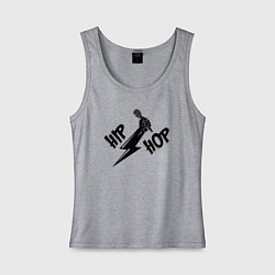 Майка женская хлопок Хип-хоп музыка, цвет: меланж