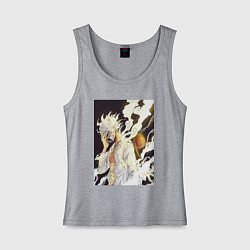 Майка женская хлопок Ван-Пис Луффи джойбой, цвет: меланж