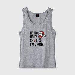 Майка женская хлопок Im drink - New Year, цвет: меланж