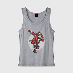 Майка женская хлопок Dance Santa, цвет: меланж