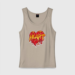Майка женская хлопок Honey heart, цвет: миндальный