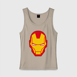 Майка женская хлопок Iron man logo, цвет: миндальный