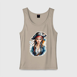 Женская майка Девушка пиратка