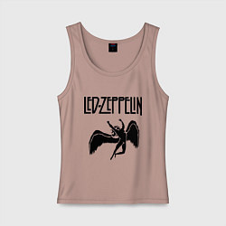 Майка женская хлопок Led Zeppelin, цвет: пыльно-розовый