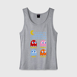 Майка женская хлопок Pac-Man: Usual Suspects, цвет: меланж