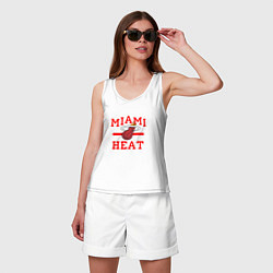 Майка женская хлопок Miami Heat, цвет: белый — фото 2