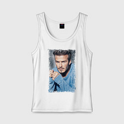 Майка женская хлопок David Beckham: Portrait, цвет: белый